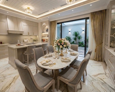 BỘ BÀN GHẾ GỖ SỒI – SƠN MÀU GỖ GHIM TRẮNG